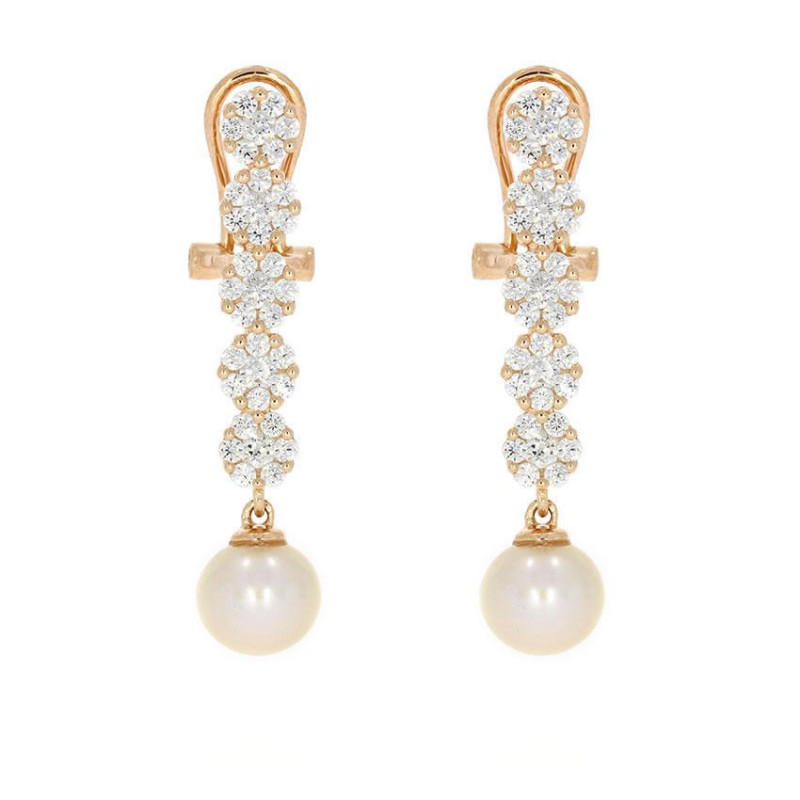 Boucles Margueritte Excellence Argent 925 R.Gold & FWP