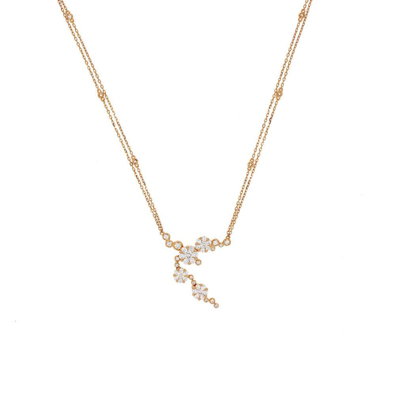 Collier Chute CZ Excellence Argent 925 R.Gold