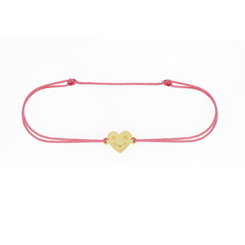 Bracelet Coeur Smiley Excellence Plaqué Or 18K 3Mic